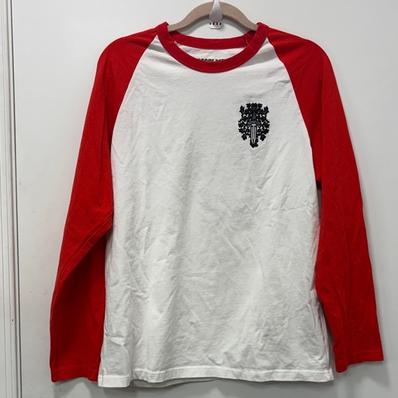 CHROME HEARTS READ AND WHITE LONG SLEEVE TEE